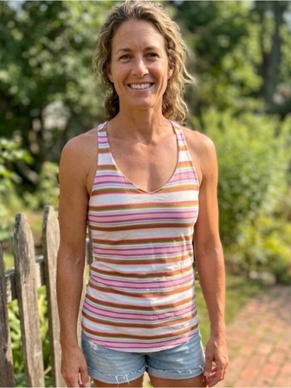 Xhilaration Striped Scoop Tank Top